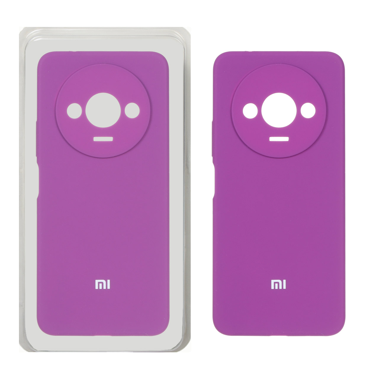 قاب سیلیکونی پاک کنی محافظ لنزدار اورجینال Xiaomi Redmi A3 / A3x / Poco C61 - ارغوانی (پک دار)