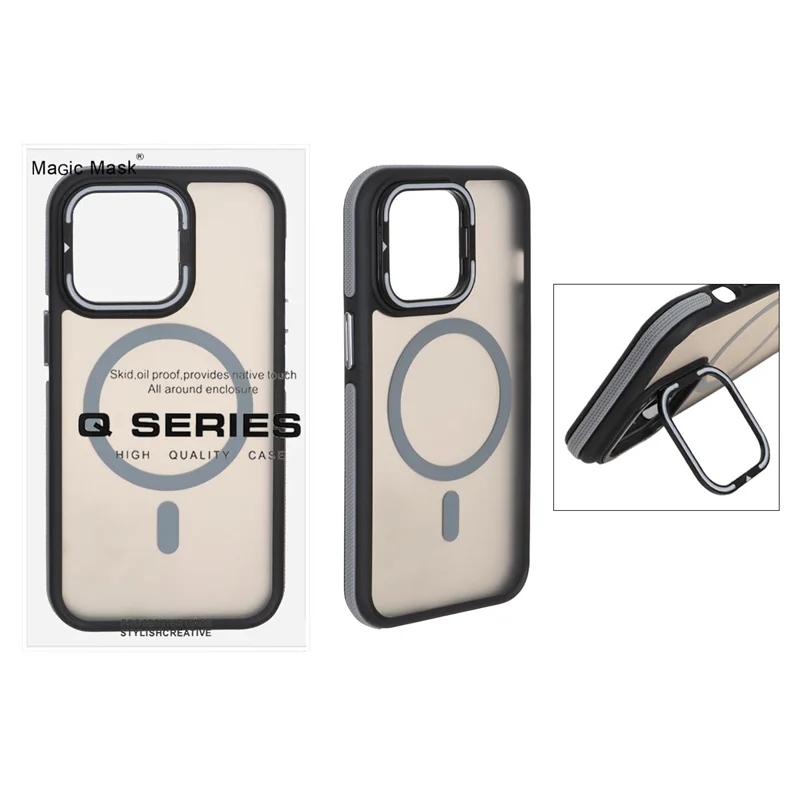 قاب Q Series مات MagSafe استندشو Apple iPhone 13 Pro - خاکستری (پک دار)