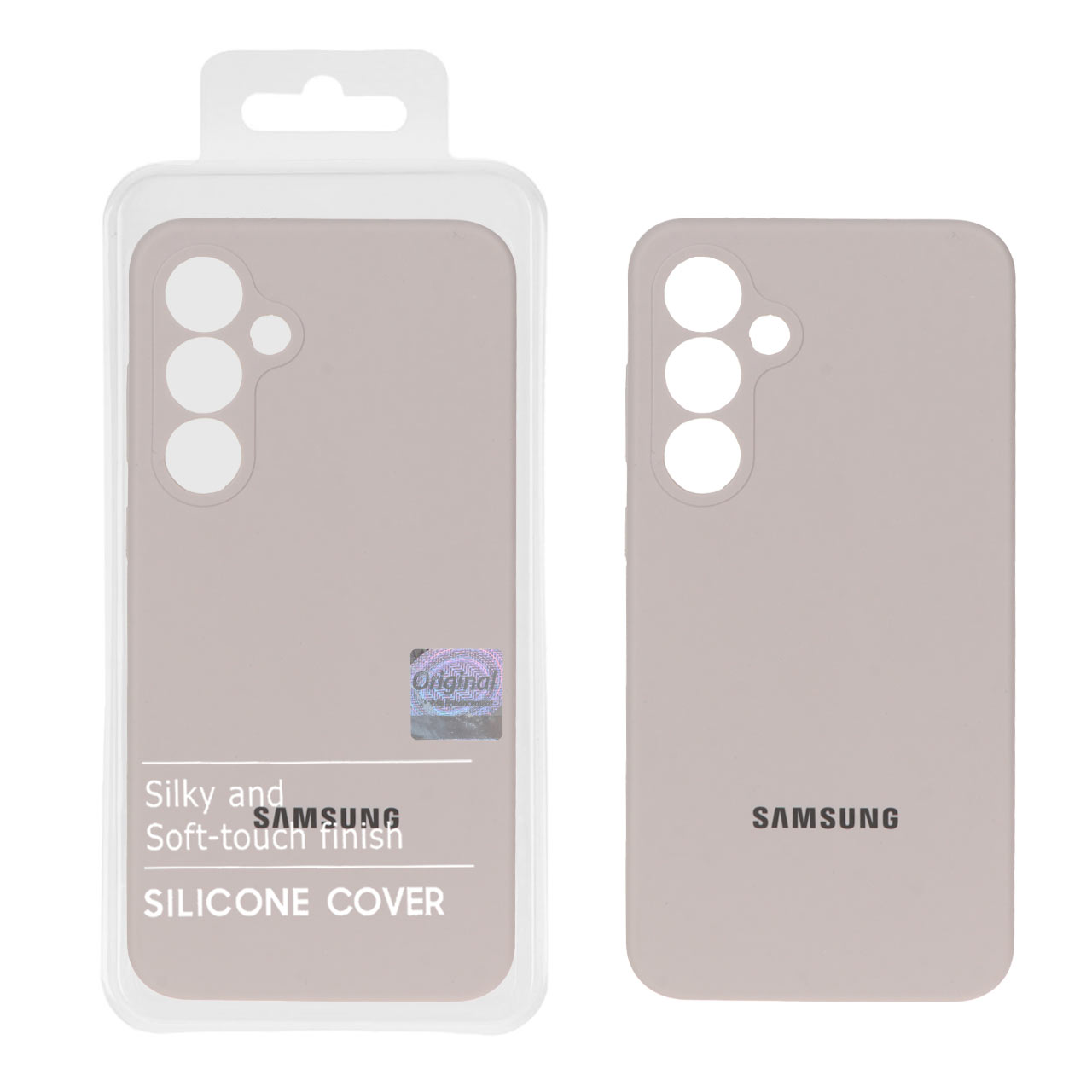 قاب سیلیکونی پاک کنی اورجینال Master Quality مدل Samsung Galaxy S24 FE - خاکی (پک دار)