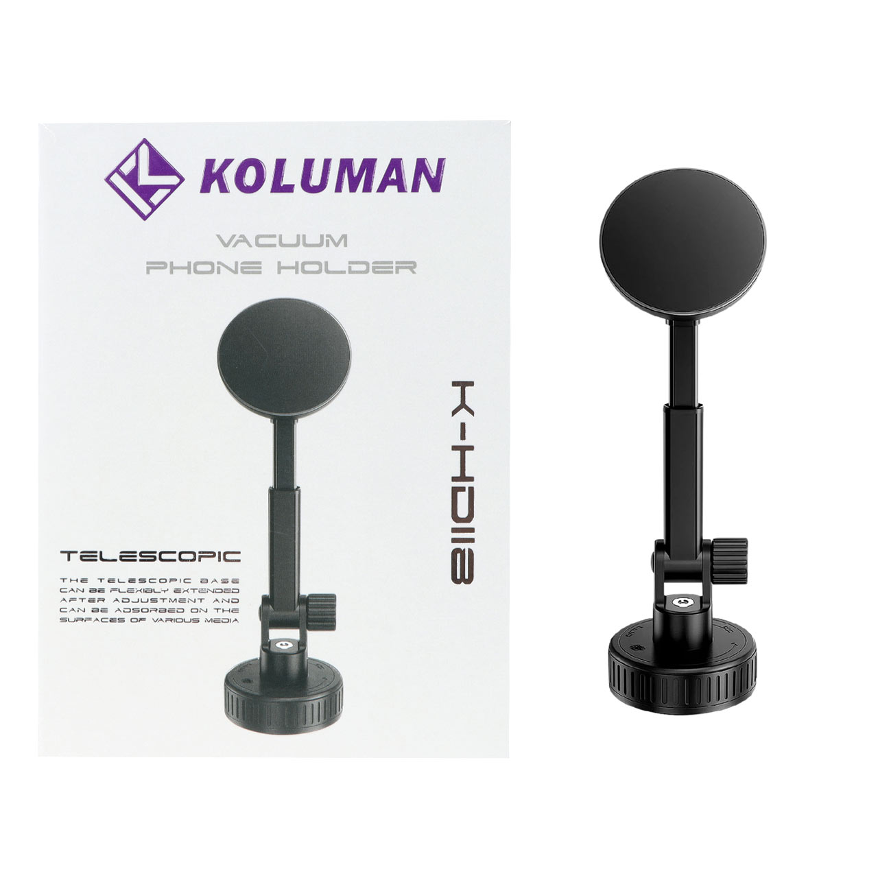 هولدر گوشی موبایل وکیومی Koluman مدل K-HD118 - مشکی