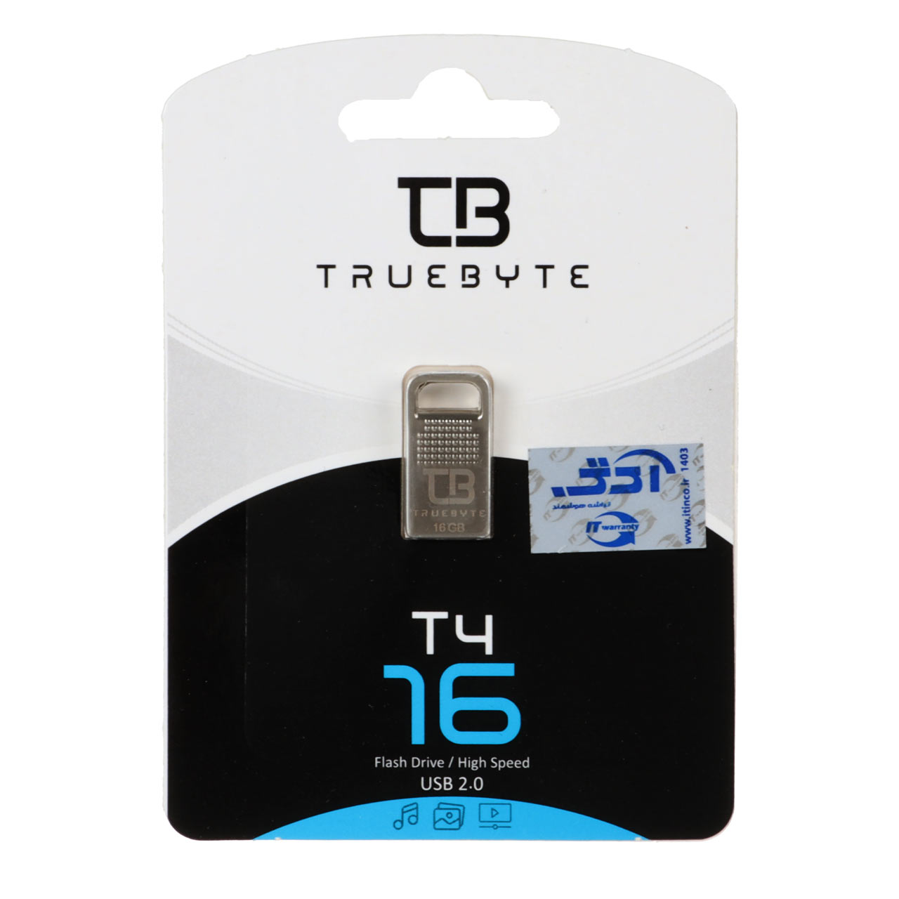 TRUEBYTE T4 USB2.0 Flash Memory - 16GB نقره ای (گارانتی مادام العمر شرکت آی تین)