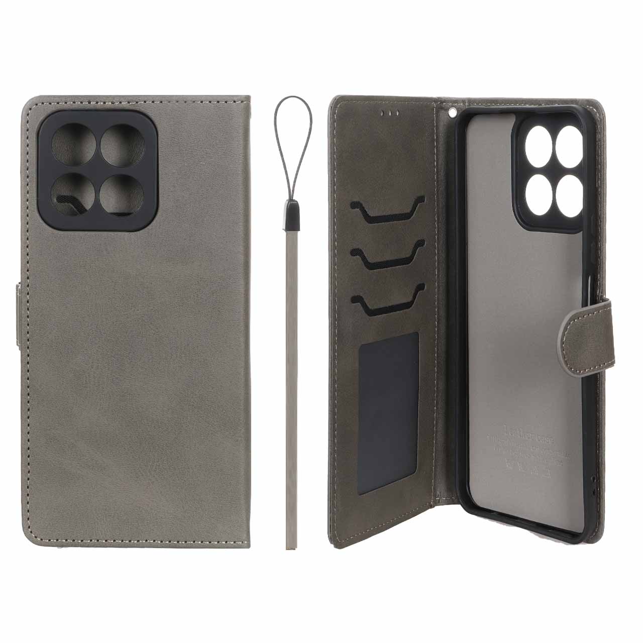 کیف موبایل مگنتی درجه یک داخل خز MNC Plus مدل Honor X7c - خاکستری