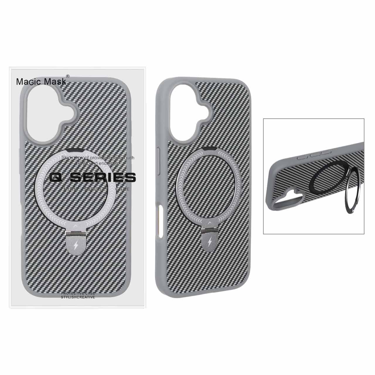 قاب اورجینال Magsafe لوپ استندشو Apple iPhone 16 - خاکستری (پک دار) - MPS