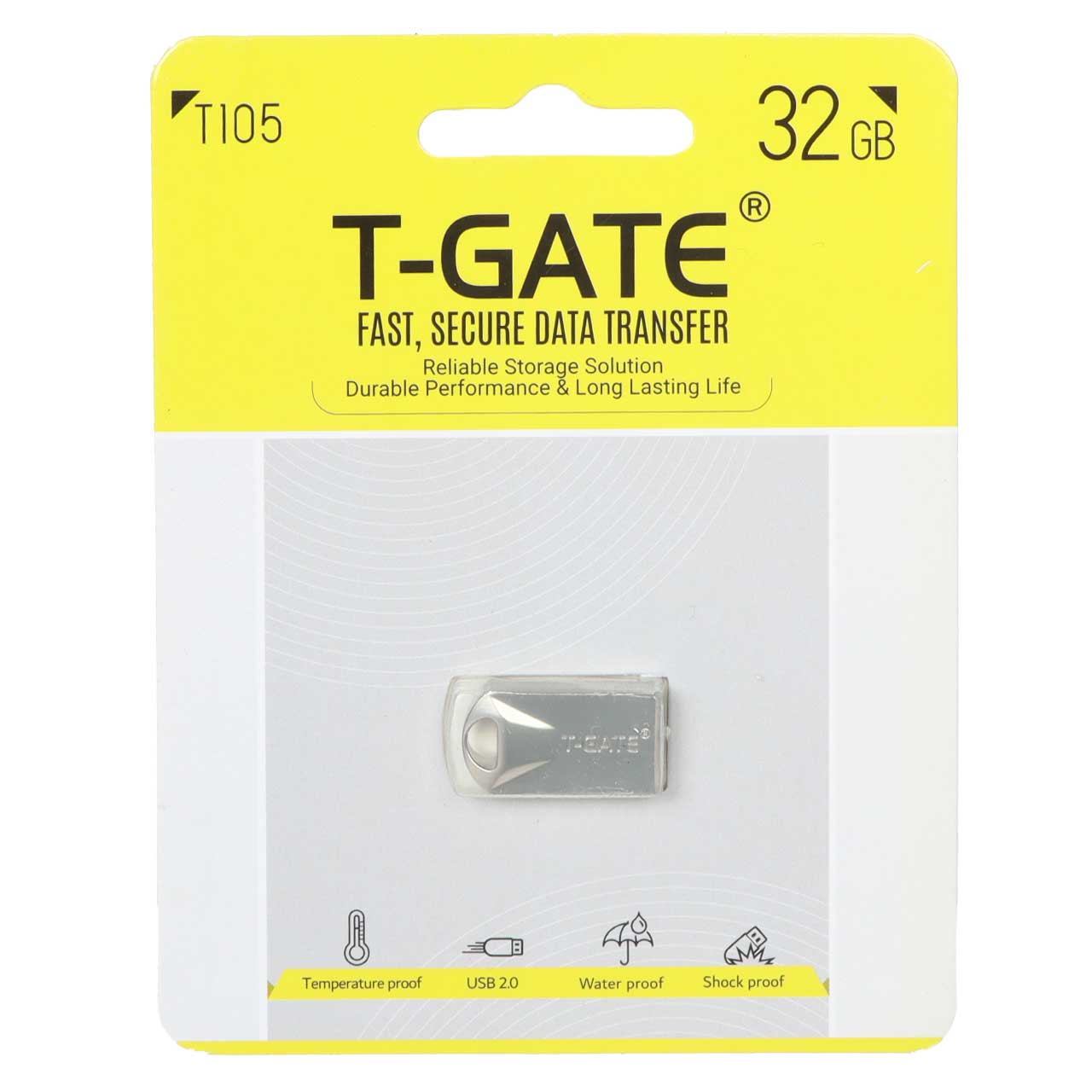 T-GATE T105 USB2.0 Flash Memory - 32GB - نقره ای (گارانتی آسان سرویس)