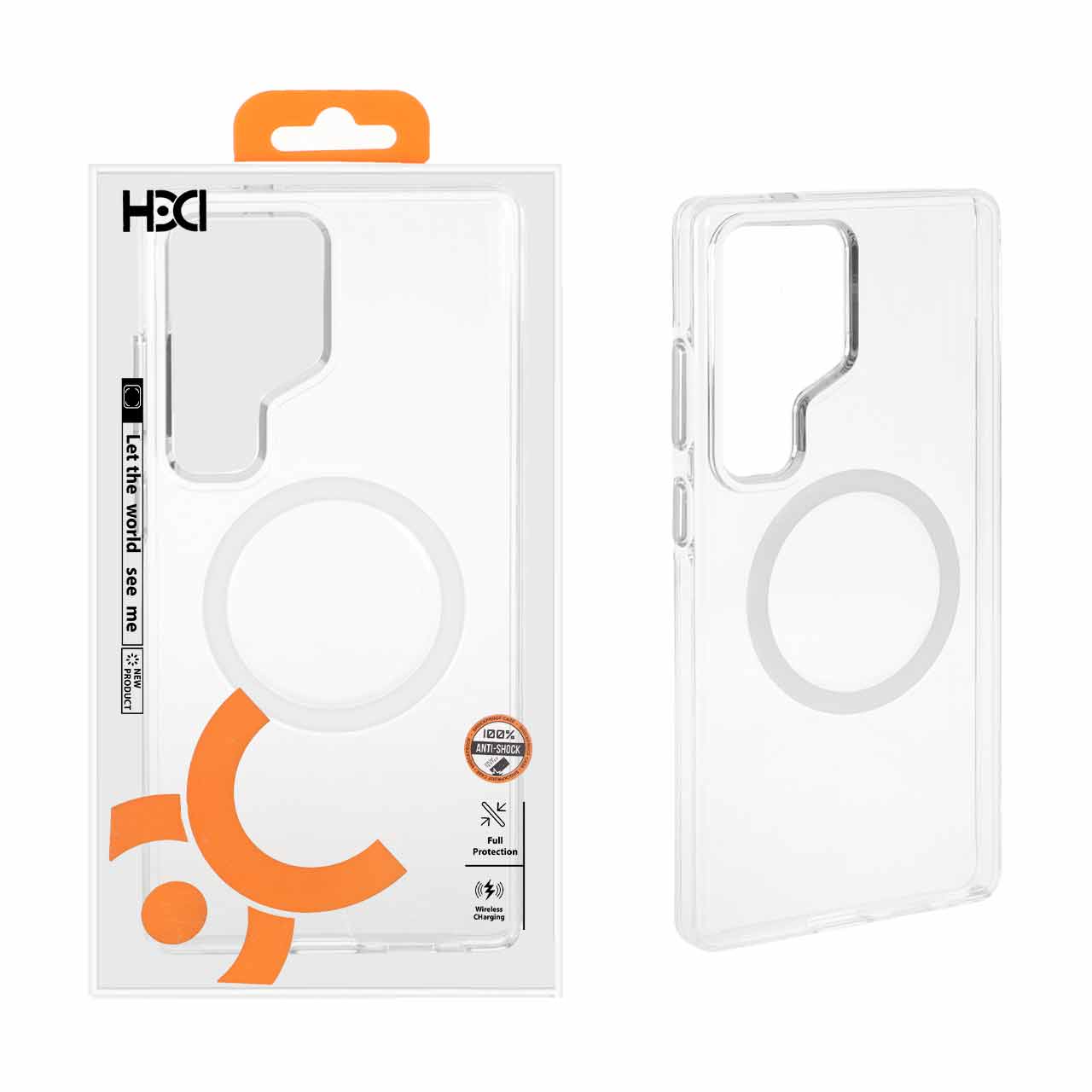 قاب اورجینال HDD شفاف کریستالی MagSafe مدل Samsung Galaxy S25 Ultra - سفید (پک دار)