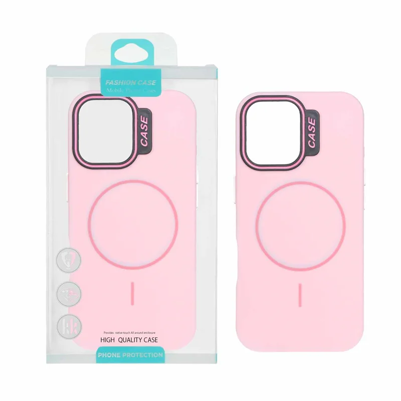 قاب طرح سیلیکون Magsafe پاستیلی Apple iPhone 17 - صورتی (پک دار)