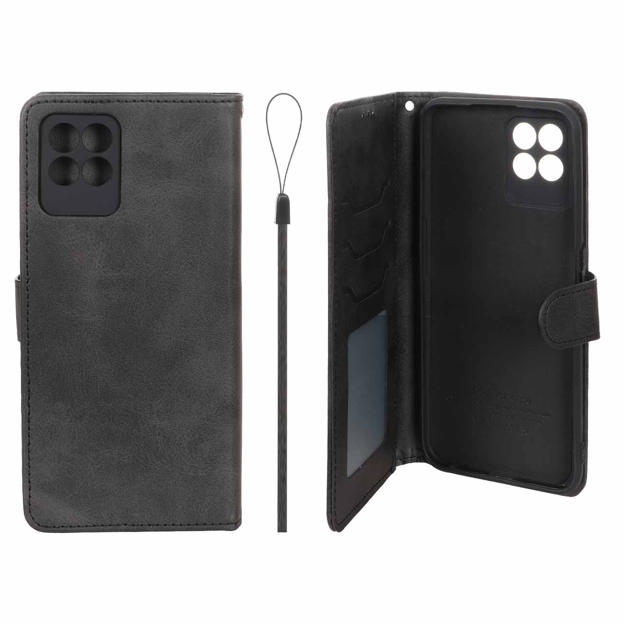 کیف موبایل مگنتی درجه یک داخل خز MNC Plus مدل Realme Narzo 50 - مشکی