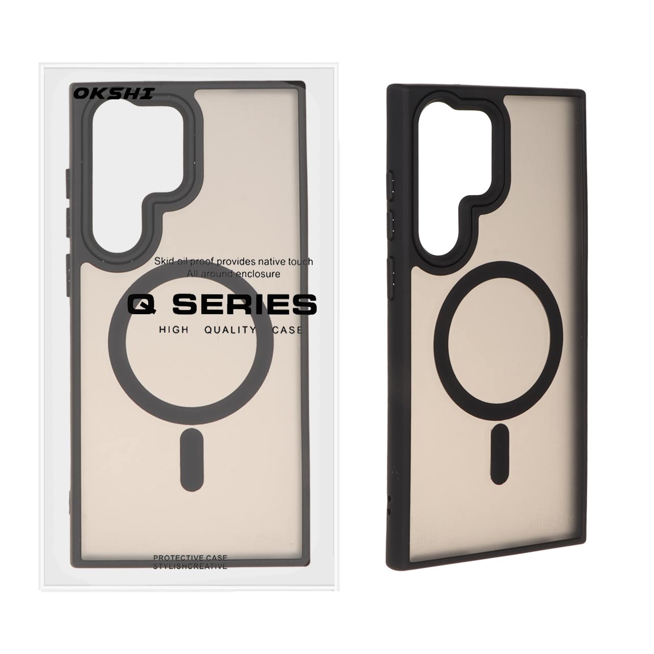 قاب اورجینال Magic Mask مات Magsafe بلک لنز Samsung Galaxy S23 Ultra - مشکی (پک دار)