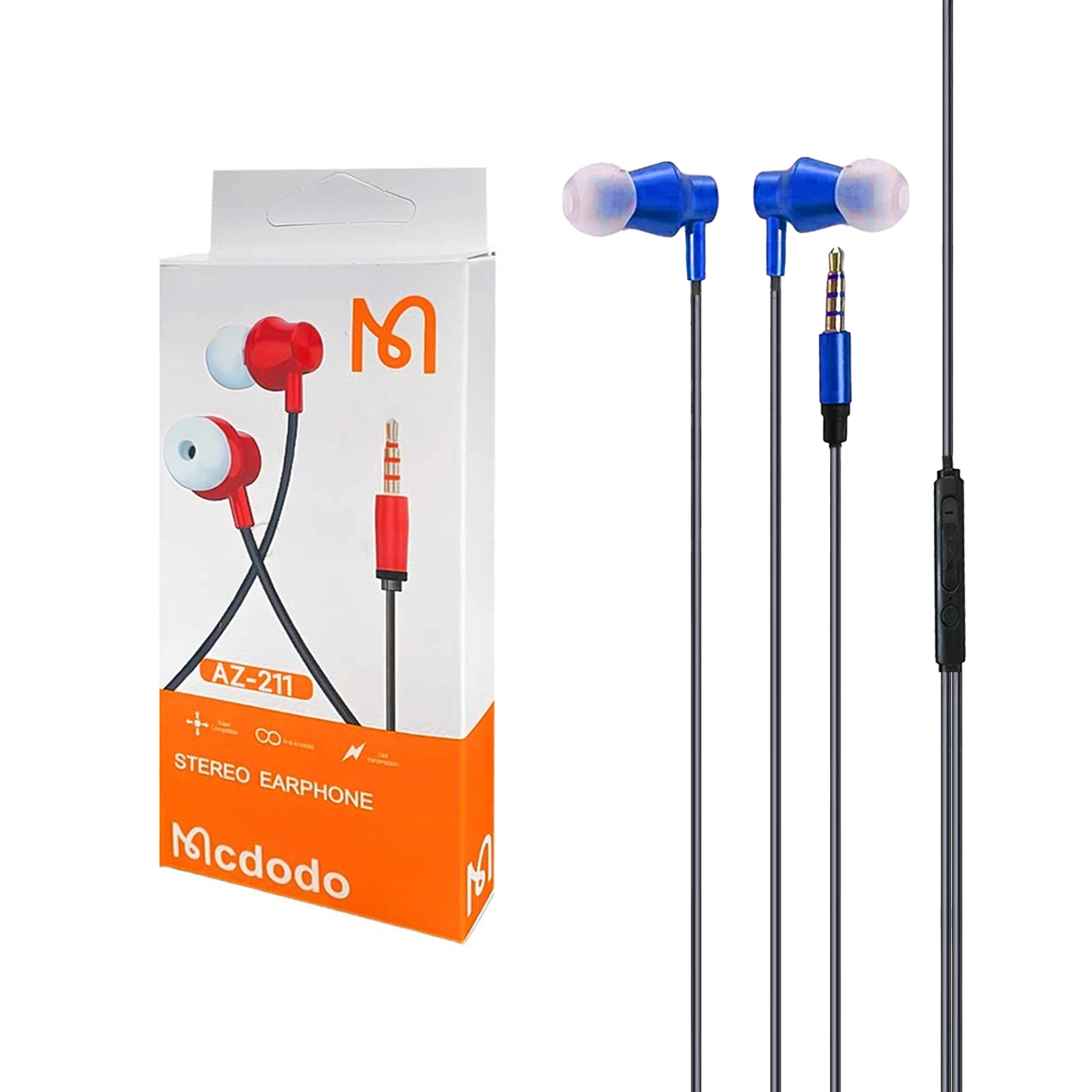 هندزفری با سیم Mcdodo مدل AZ-211 - آبی - RYL