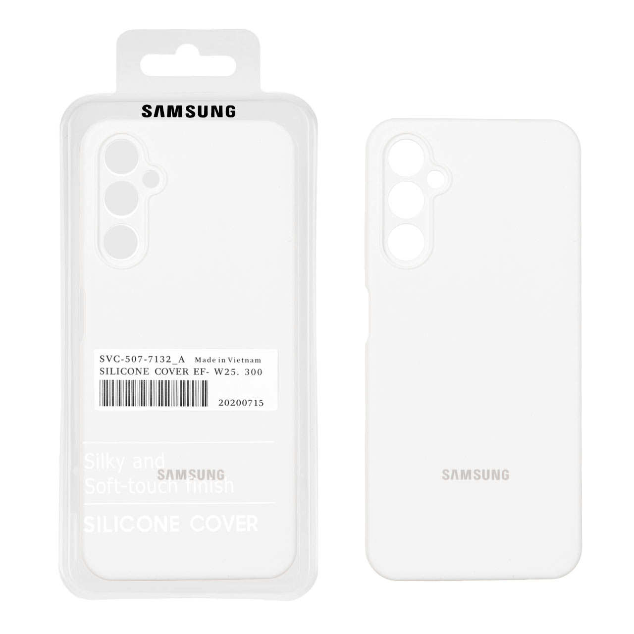 قاب سیلیکونی پاک کنی اورجینال درجه یک Samsung Galaxy A05s - سفید (پک دار)