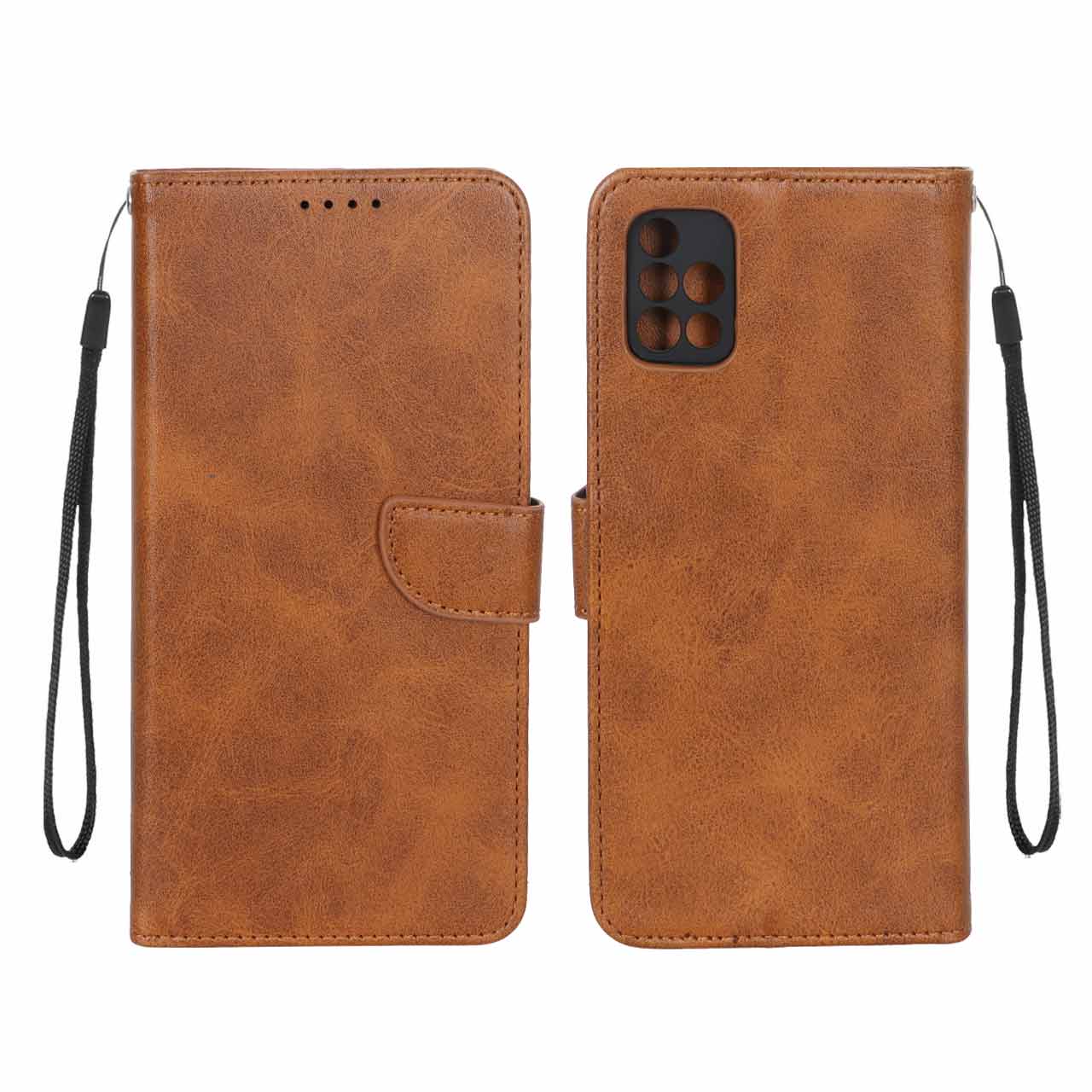 کیف چرمی موبایل مگنتی محافظ لنزدار Samsung Galaxy A51 / M40s - عسلی کد 1