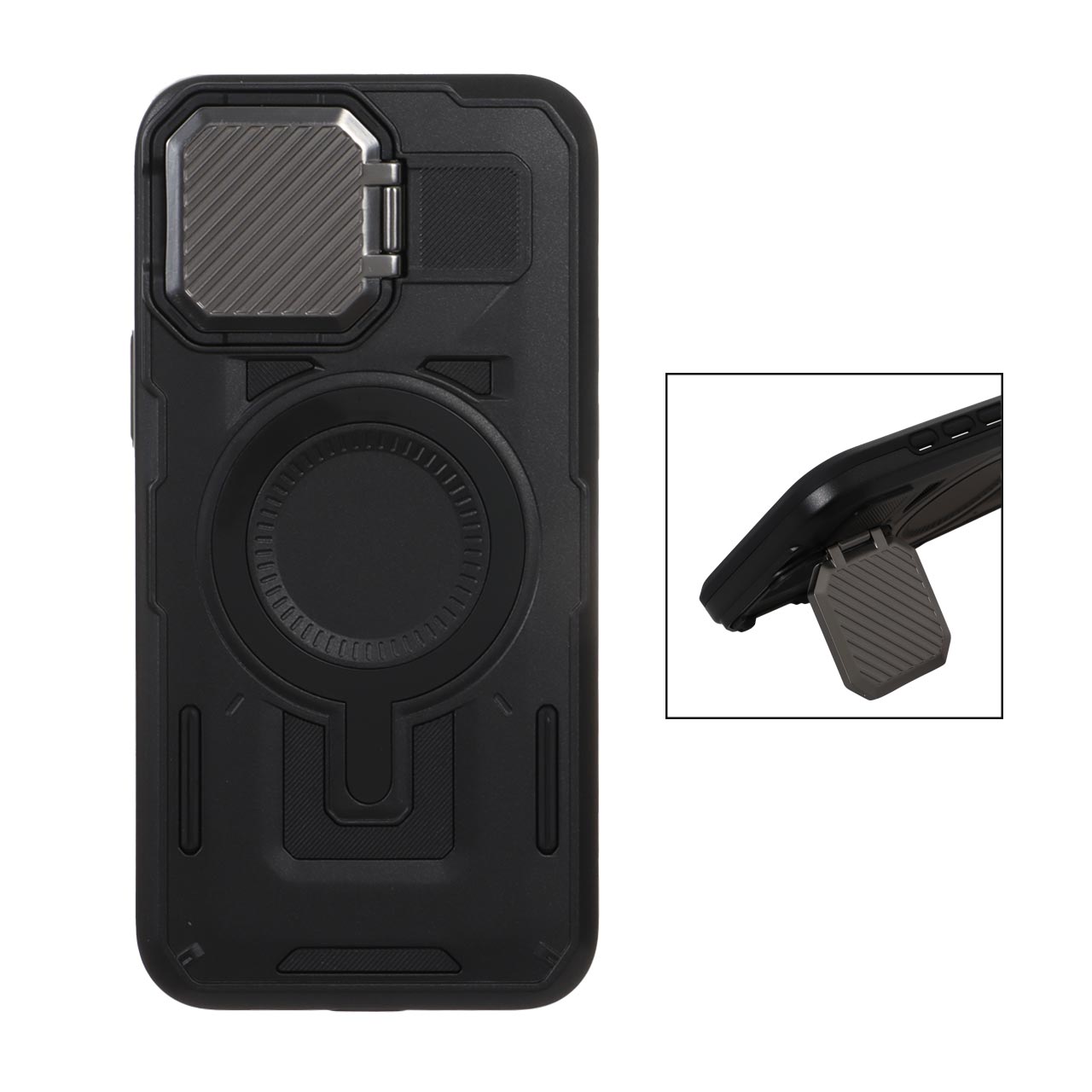 قاب Defender پشت سخت محافظ لنزدار فلزی مدل Apple iPhone 13 Pro Max - مشکی - NTC