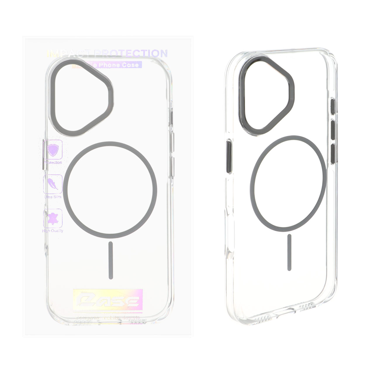 قاب Creative Case کریستالی MagSafe لنز فلزی Apple iPhone 17 - خاکستری (پک دار)