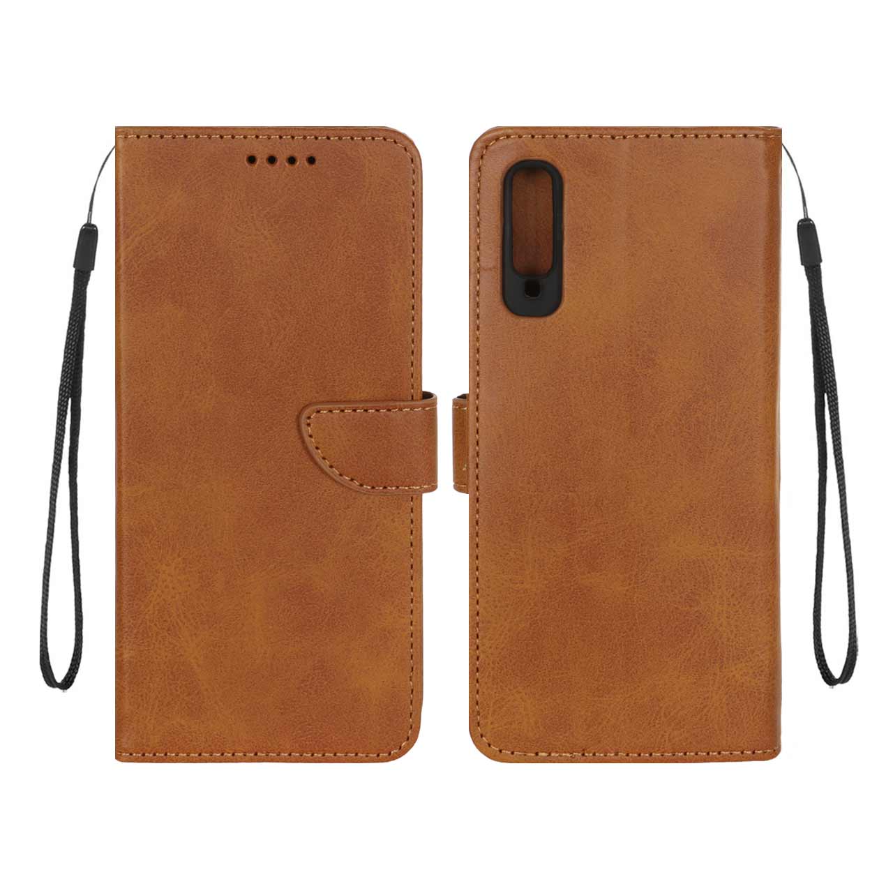 کیف چرمی موبایل مگنتی Samsung Galaxy A70 / A70s- عسلی