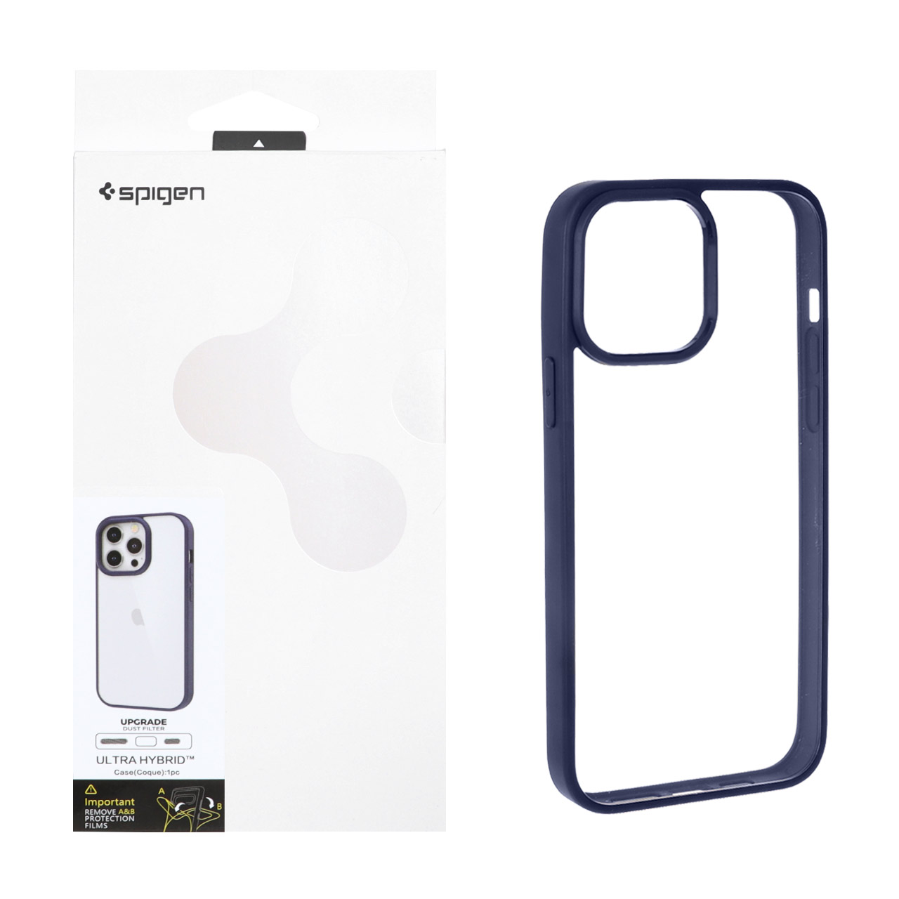 قاب اورجینال Spigen با توری اسپیکر فلزی Apple iPhone 14 Pro Max - سرمه ای (پک دار)