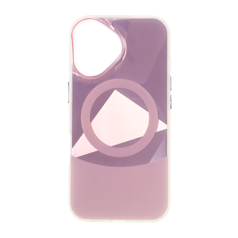 قاب الماسی براق طرح مگ سیف Apple iPhone 16 - صورتی