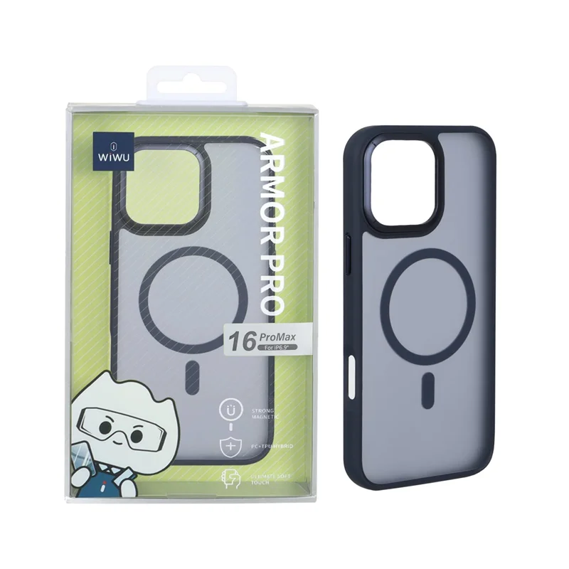 قاب اورجینال Wiwu Armor Pro مات MagSafe مدل Apple iPhone 16 Pro Max - سرمه ای (پک دار)
