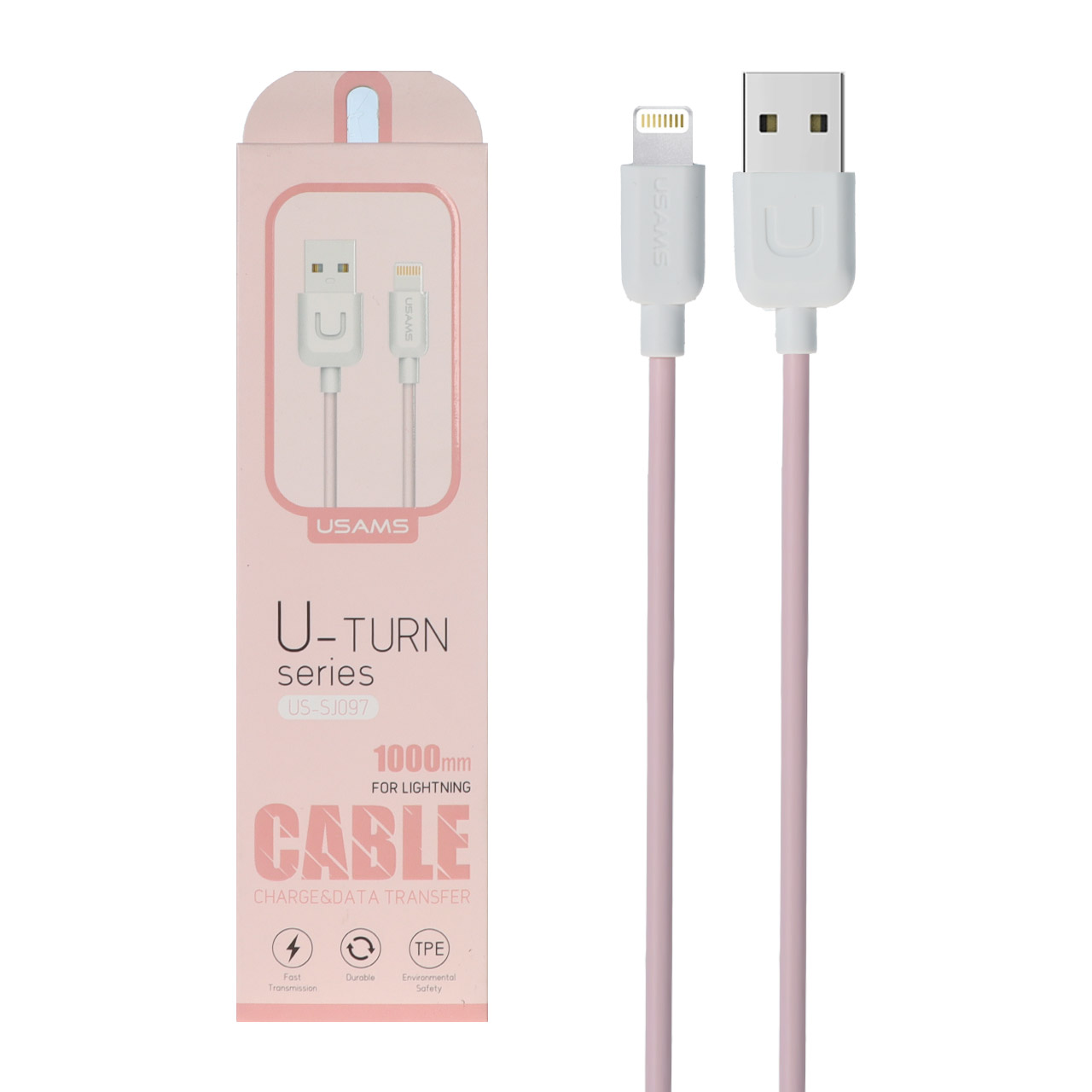 کابل شارژ آیفون USAMS مدل US-SJ097 - صورتی