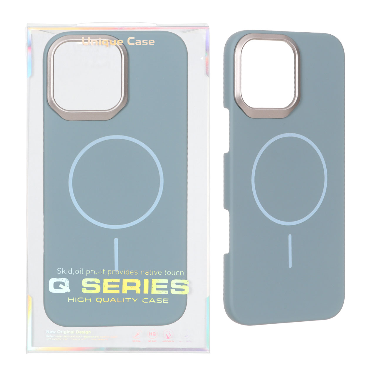 قاب اورجینال Q Series پشت سخت MagSafe دور لنز برجسته Apple iPhone 16 Pro Max - سبز (پک دار)