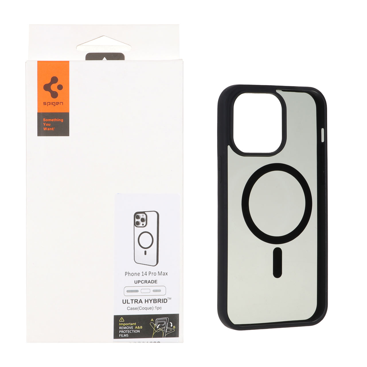 قاب اورجینال Magsafe Spigen با توری اسپیکر فلزی Apple iPhone 14 Pro Max - مشکی (پک دار)