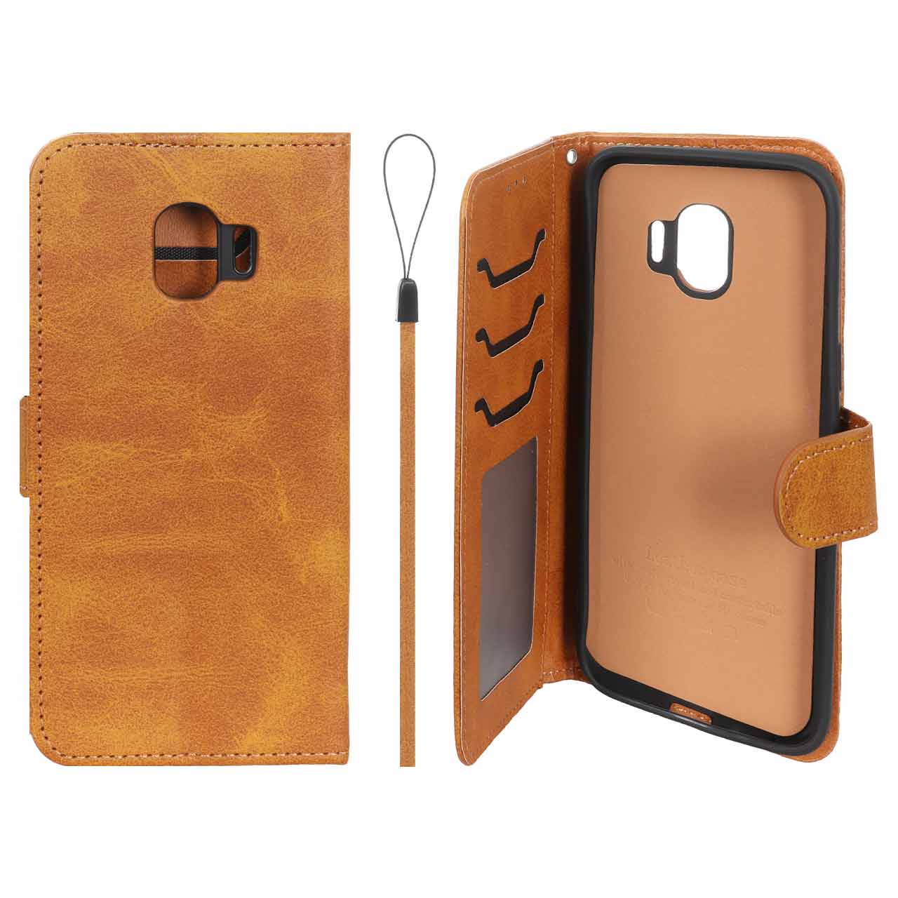 کیف موبایل مگنتی درجه یک داخل خز MNC Plus مدل Samsung Galaxy J2 Pro / J250 - عسلی