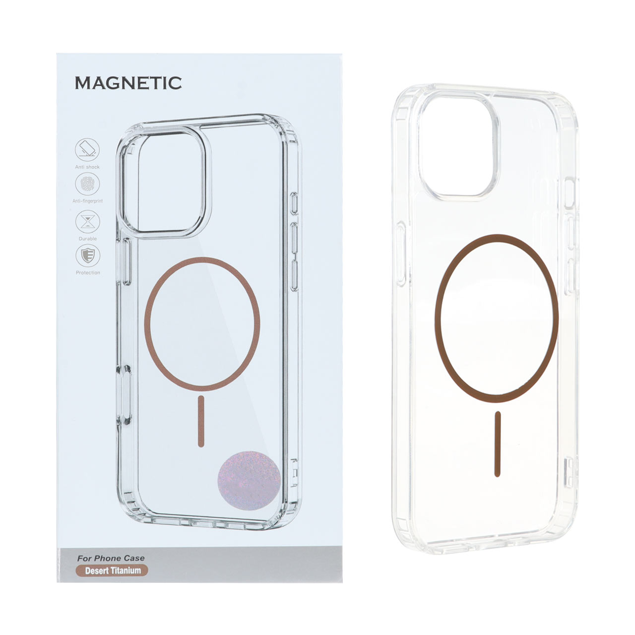 قاب اورجینال Magnetic دور ژله ای MagSafe مدل Apple iPhone 13 / iPhone 14 - صحرایی (پک دار)