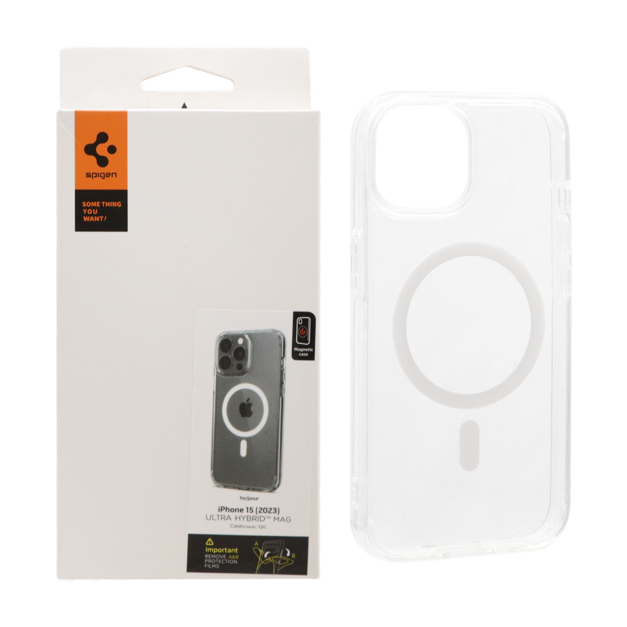 قاب Spigen اورجینال دور ژله ای شفاف MagSafe مدل Apple iPhone 15 / iPhone 14 / iPhone 13 (پک دار)
