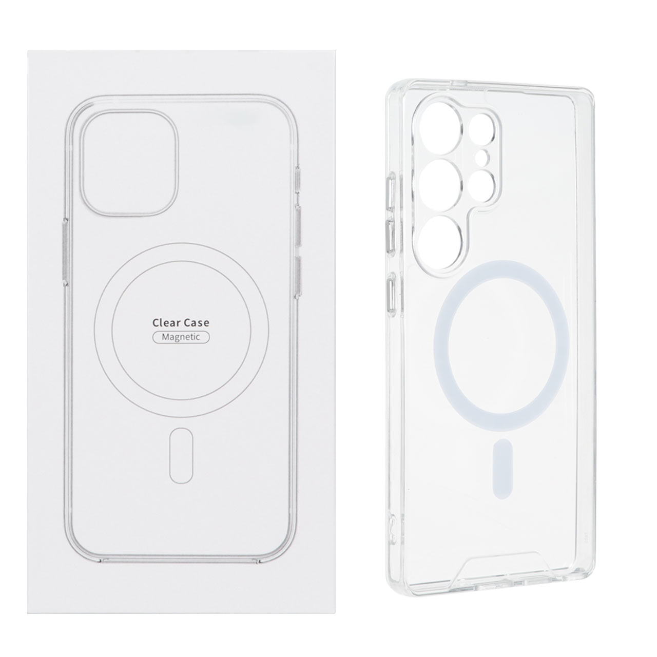 قاب شفاف محافظ لنزدار Samsung Galaxy S25 Ultra با قابلیت شارژ MagSafe (پک دار)