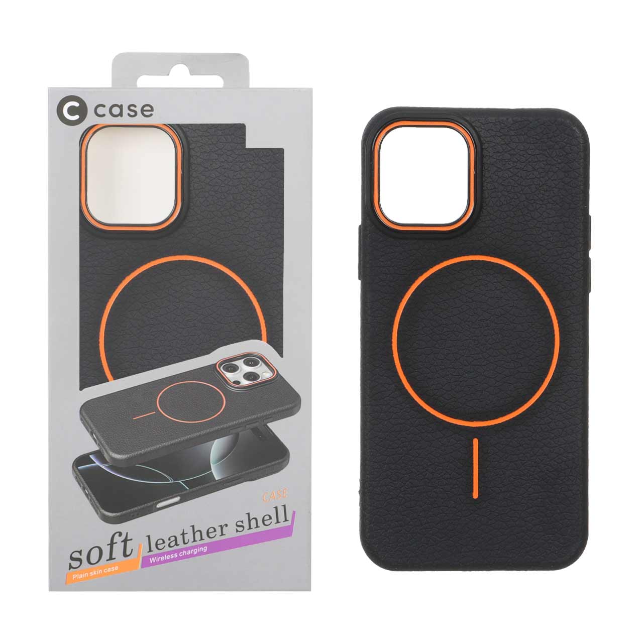 قاب اورجینال C Case طرح چرم MagSafe مدل Apple iPhone 11 Pro - مشکی (پک دار)