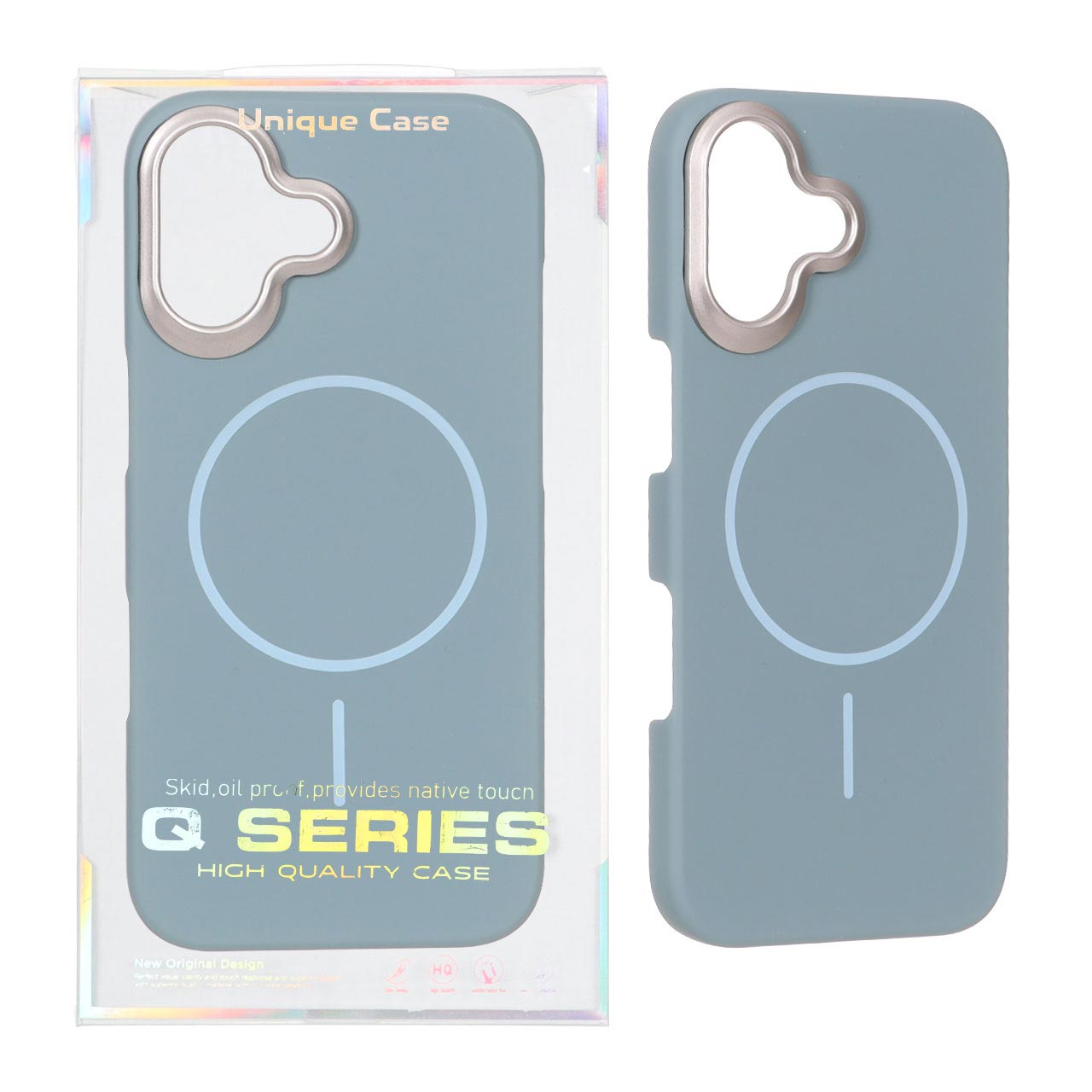 قاب اورجینال Q Series پشت سخت MagSafe دور لنز برجسته Apple iPhone 16 - سبز (پک دار)