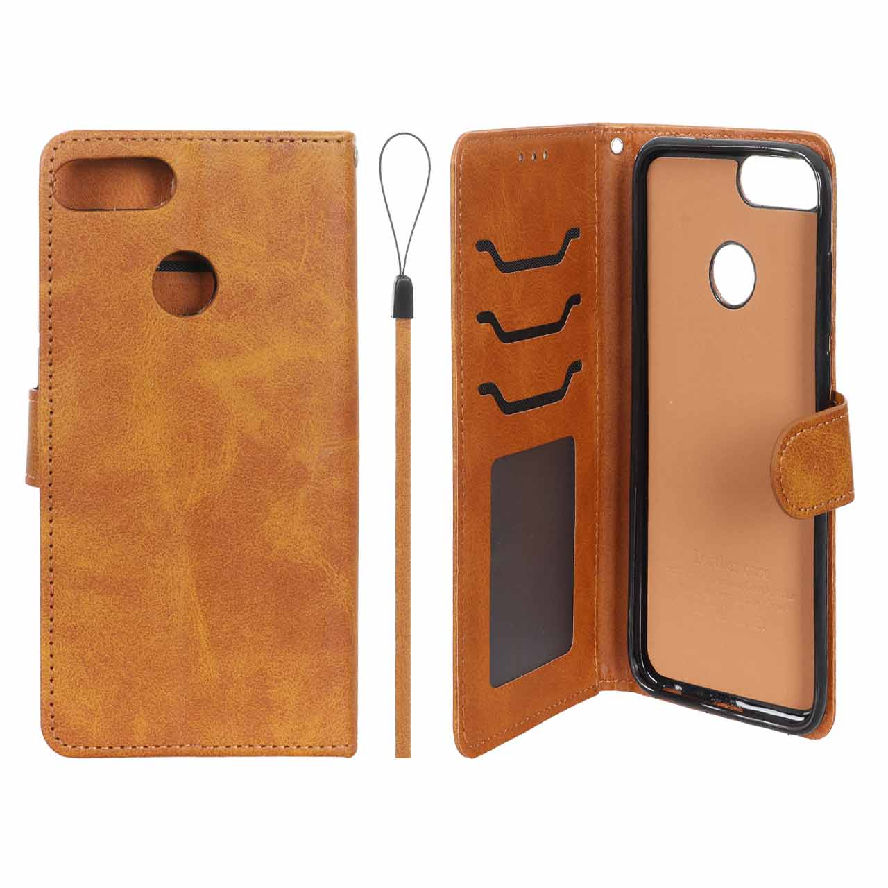 کیف موبایل مگنتی درجه یک داخل خز MNC Plus مدل Huawei Honor 9 Lite - عسلی