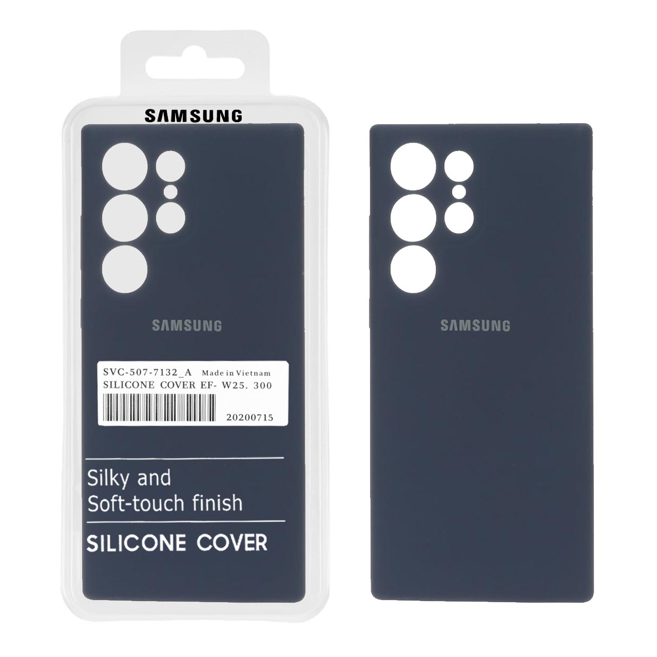 قاب سیلیکونی پاک کنی اورجینال درجه یک Samsung Galaxy S23 Ultra - سرمه ای (پک دار)