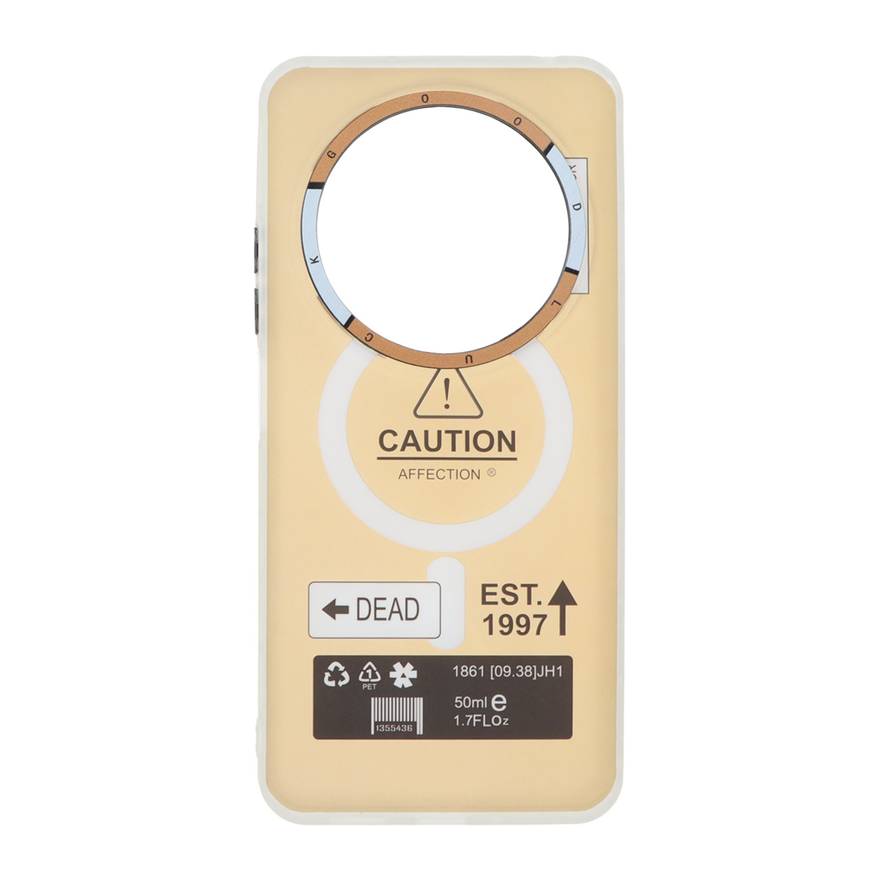 قاب Caution دور مات طرح مگ سیف Xiaomi Redmi 14C / Redmi A4 / Poco C75 - نسکافه ای