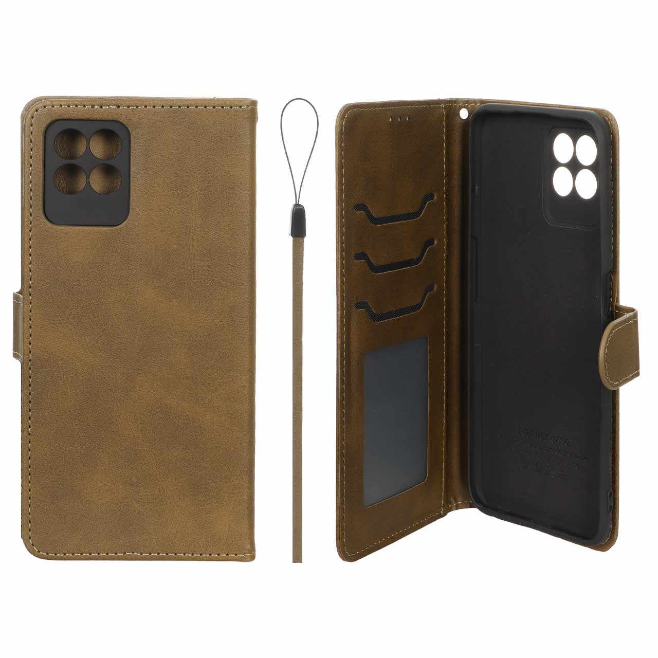 کیف موبایل مگنتی درجه یک داخل خز MNC Plus مدل Realme Narzo 50 - سبز زیتونی