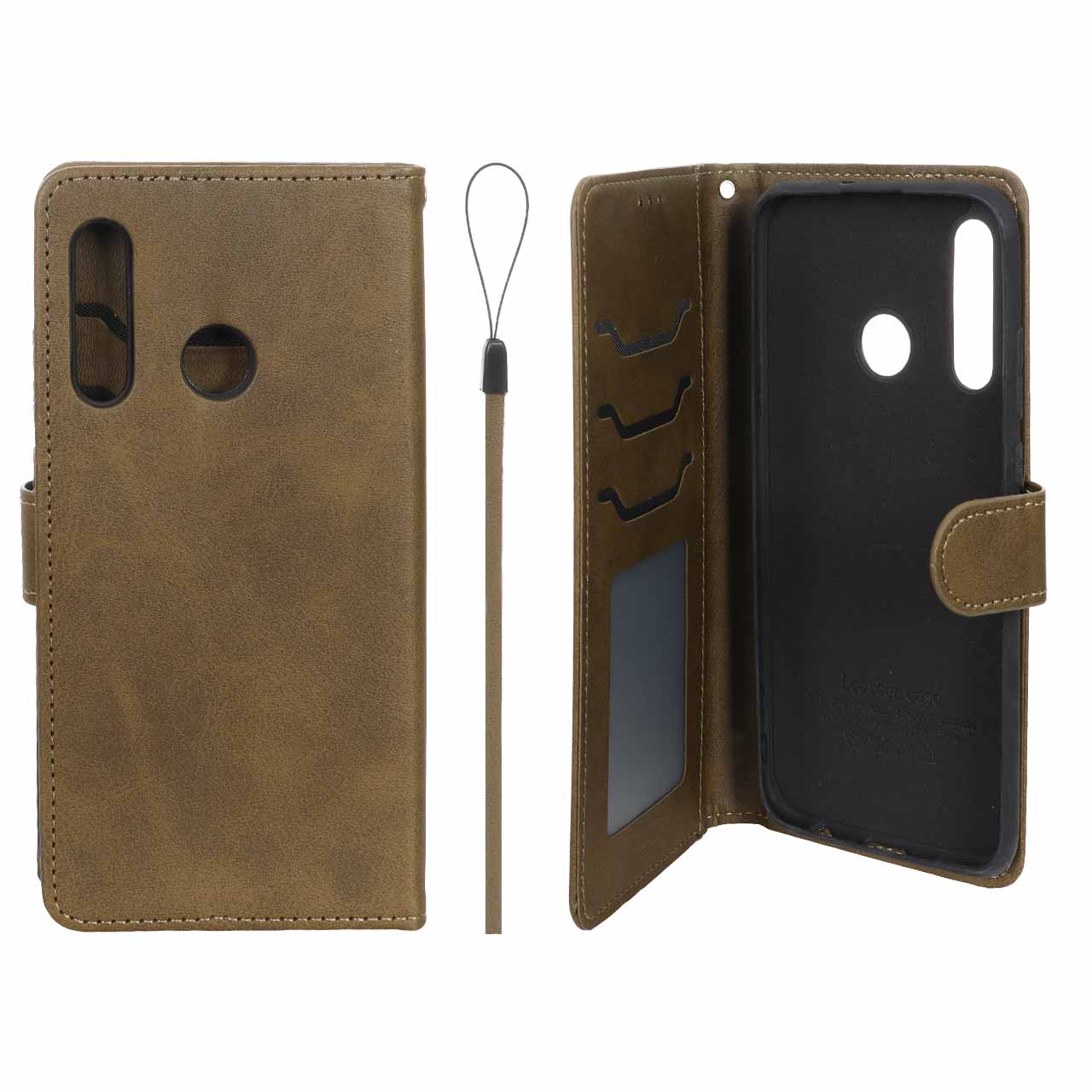 کیف موبایل مگنتی درجه یک داخل خز MNC Plus مدل Honor 10 Lite / Huawei P Smart (2019 - سبز زیتونی