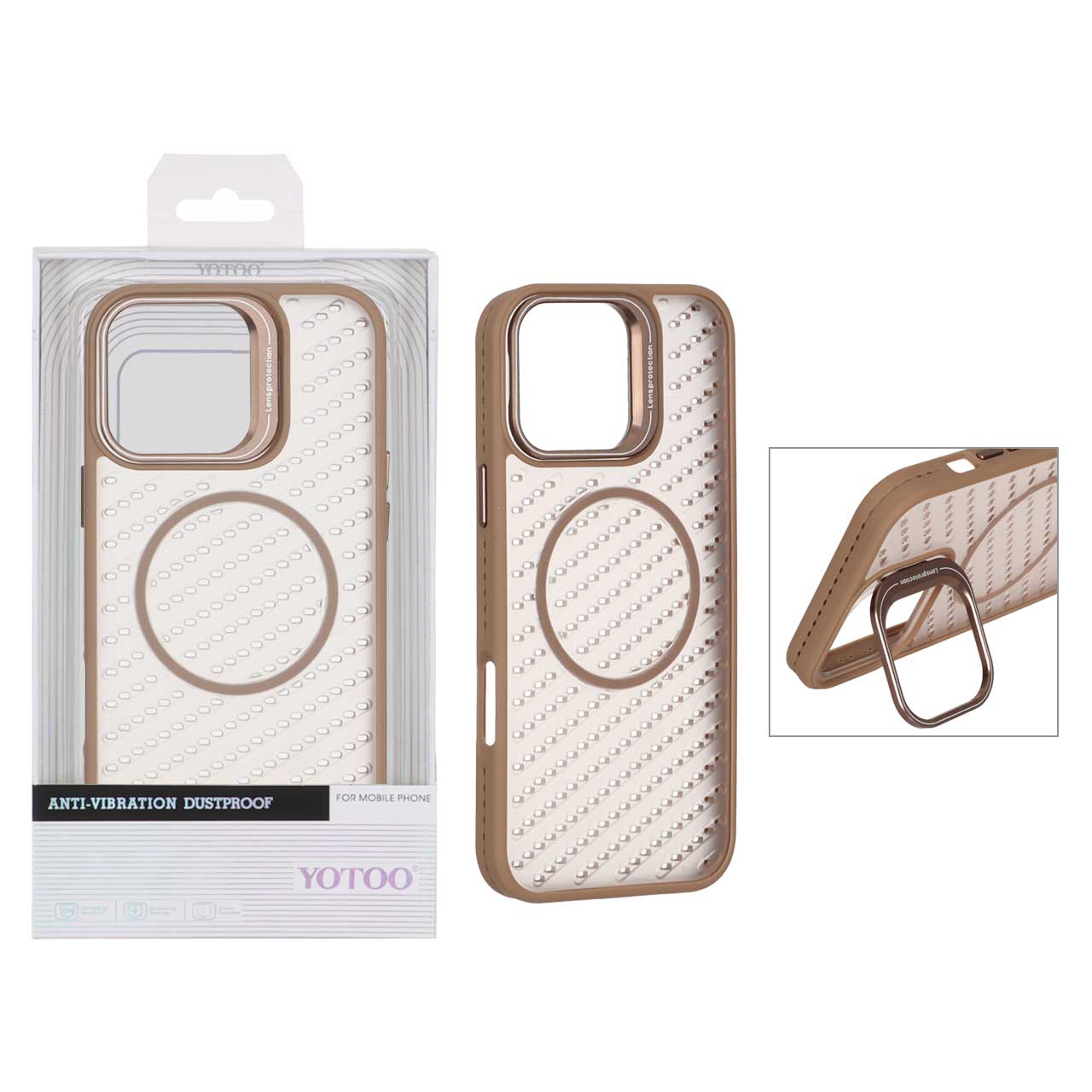 قاب اورجینال Yotoo مات MagSafe استندشو Apple iPhone 16 Pro Max - صحرایی (پک دار) - NTC
