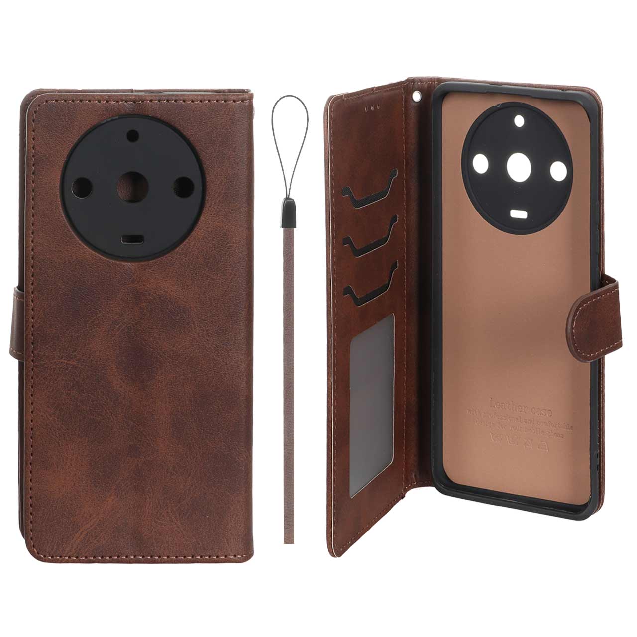 کیف موبایل مگنتی درجه یک داخل خز MNC Plus مدل Realme 11 Pro Plus - قهوه ای