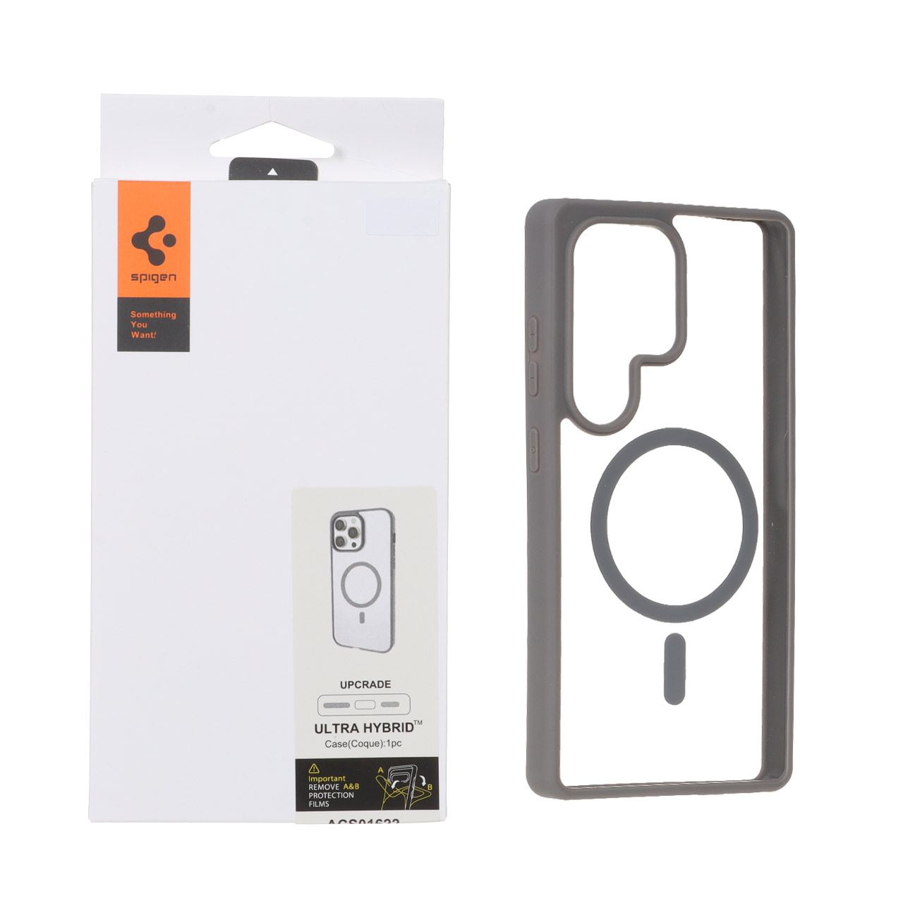 قاب اورجینال Magsafe Spigen با توری اسپیکر فلزی Samsung Galaxy S25 Ultra - خاکستری (پک دار)