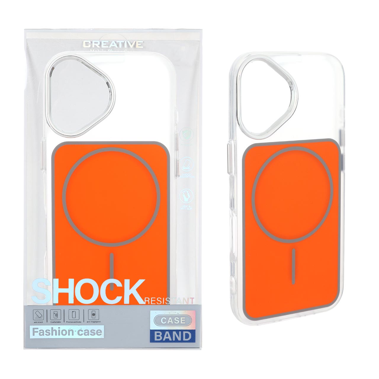 قاب اورجینال Unique Case مات رنگی MagSafe لنز کروم Apple iPhone 17 - نارنجی (پک دار)