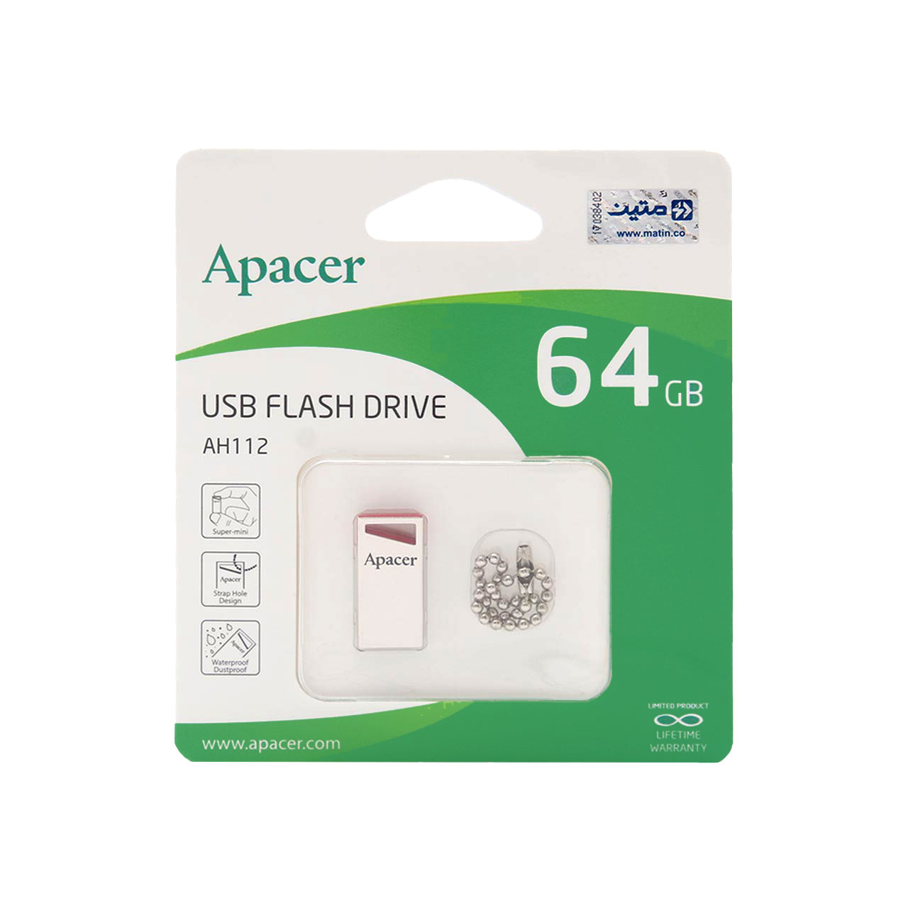 Apacer AH112 USB2.0 Flash Memory-64GB- (گارانتی متین)
