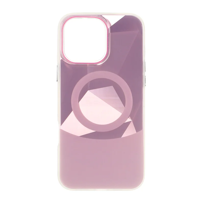 قاب الماسی براق طرح مگ سیف Apple iPhone 16 Pro Max - صورتی