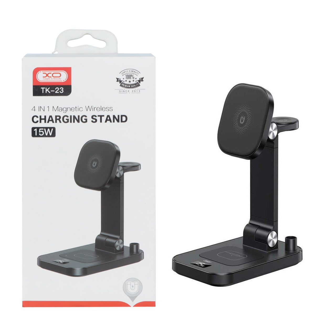 شارژر وایرلس چهار کاره XO مدل TK-23 - مشکی