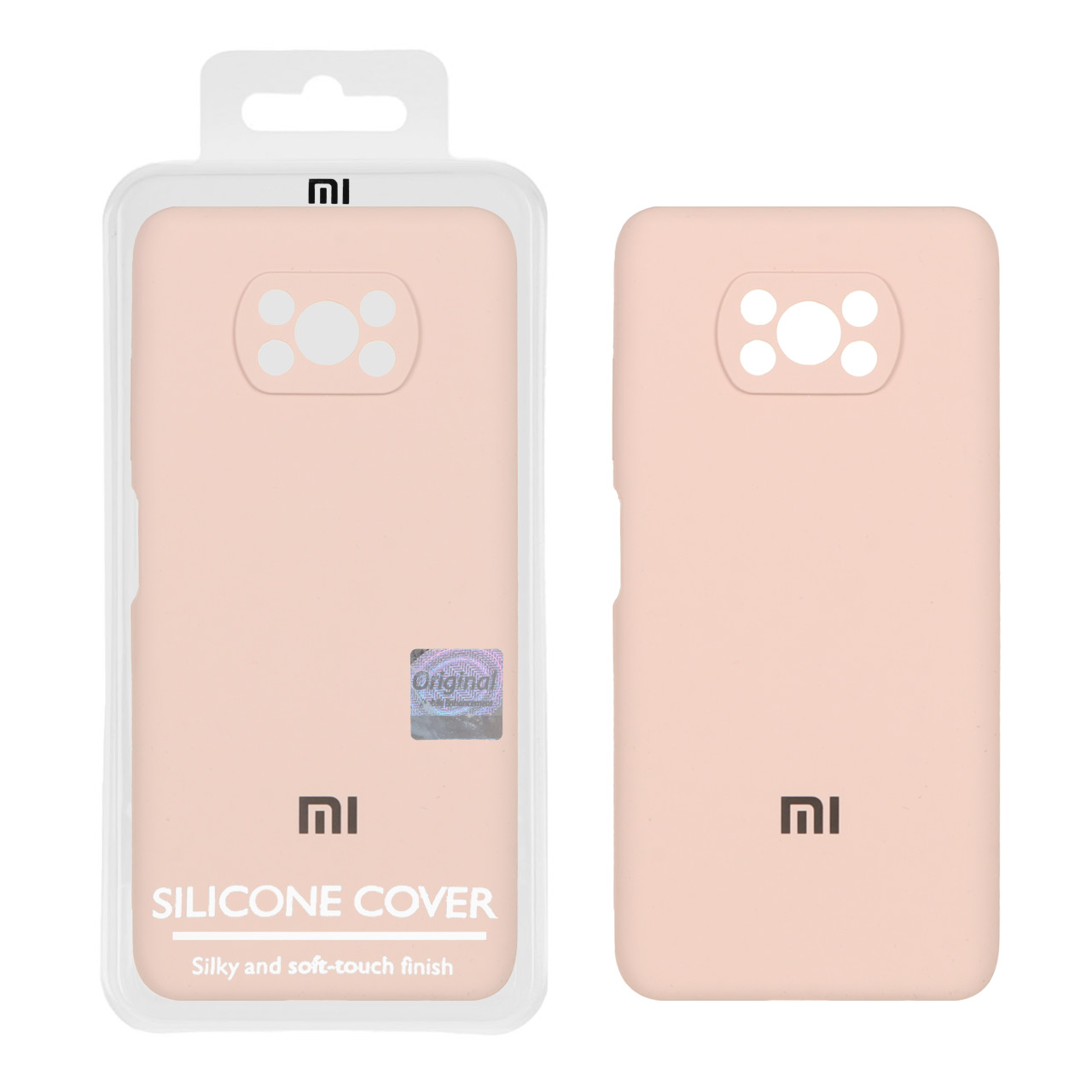 قاب سیلیکونی پاک کنی اورجینال Master Quality مدل Xiaomi Poco X3 / Poco X3 Pro / Poco X3 NFC - کرم نارنجی (پک دار)
