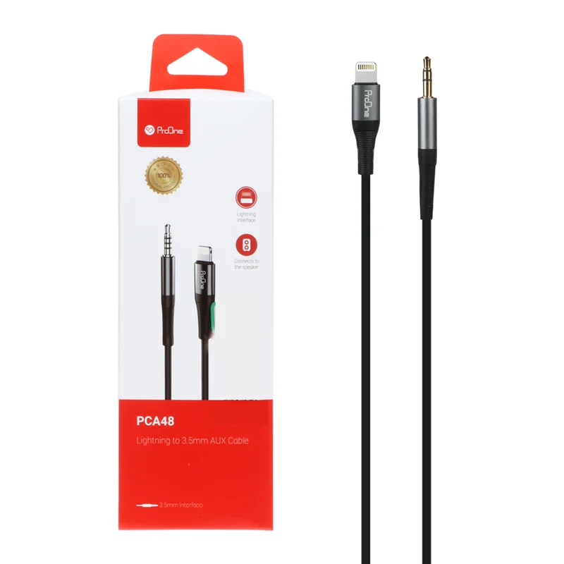 کابل AUX به ProOne Lightning مدل PCA48 - مشکی