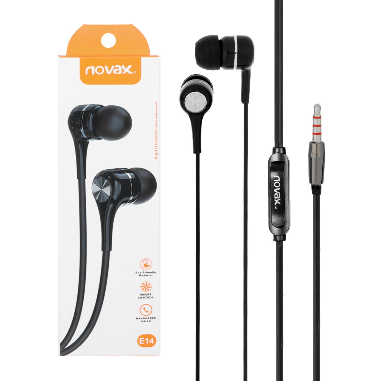 هندزفری باسیم Novax مدل E14 - مشکی