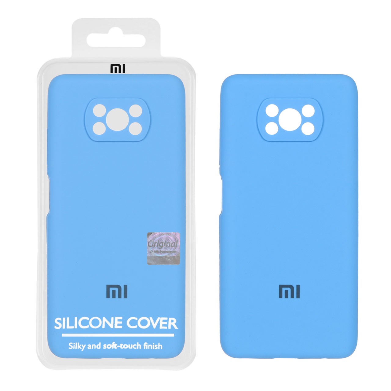 قاب سیلیکونی پاک کنی اورجینال Master Quality مدل Xiaomi Poco X3 / Poco X3 Pro / Poco X3 NFC - آبی (پک دار)