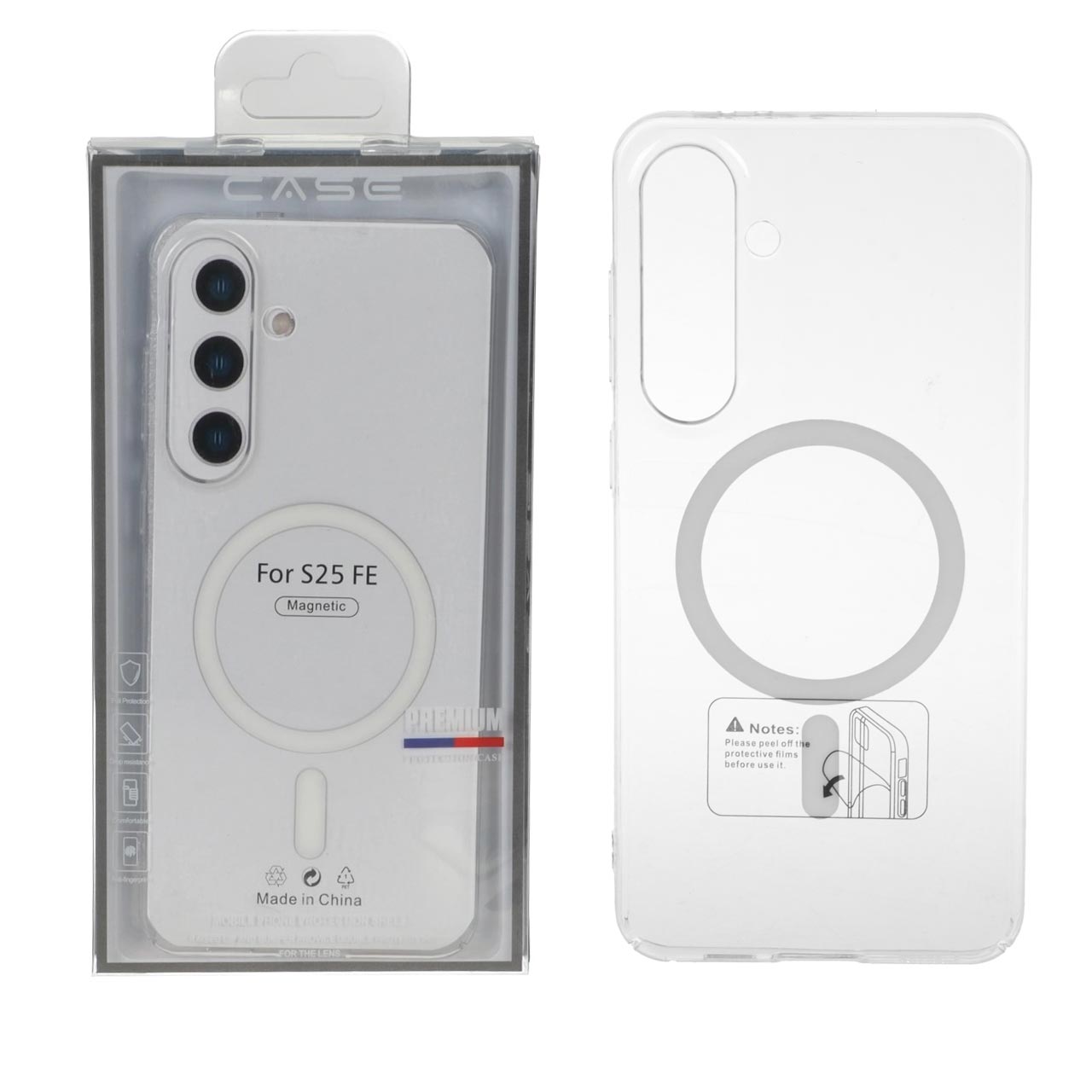 قاب اورجینال کریستالی MagSafe شفاف Premium مدل Samsung Galaxy S24 FE (پک دار)