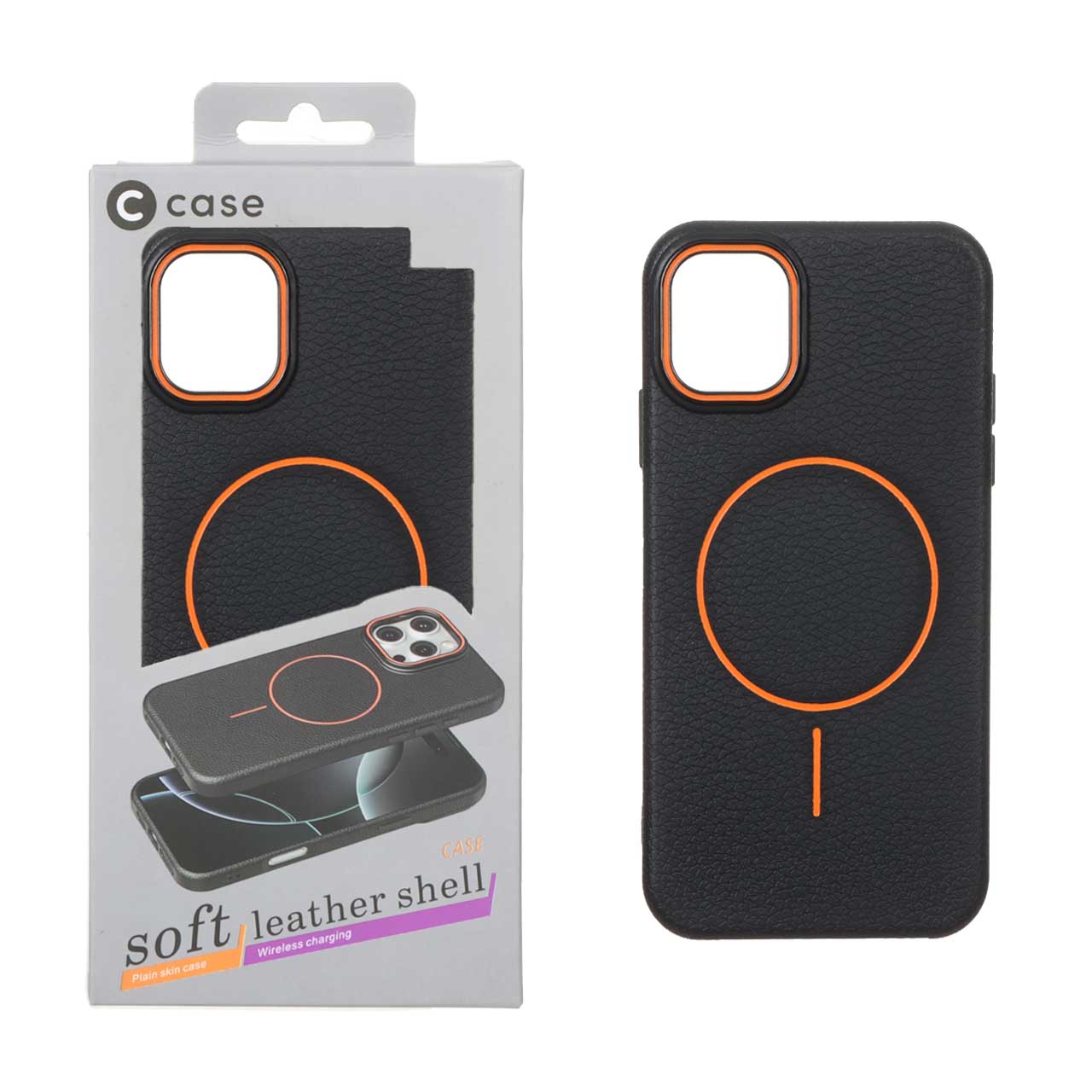 قاب اورجینال C Case طرح چرم MagSafe مدل Apple iPhone 11 - مشکی (پک دار)