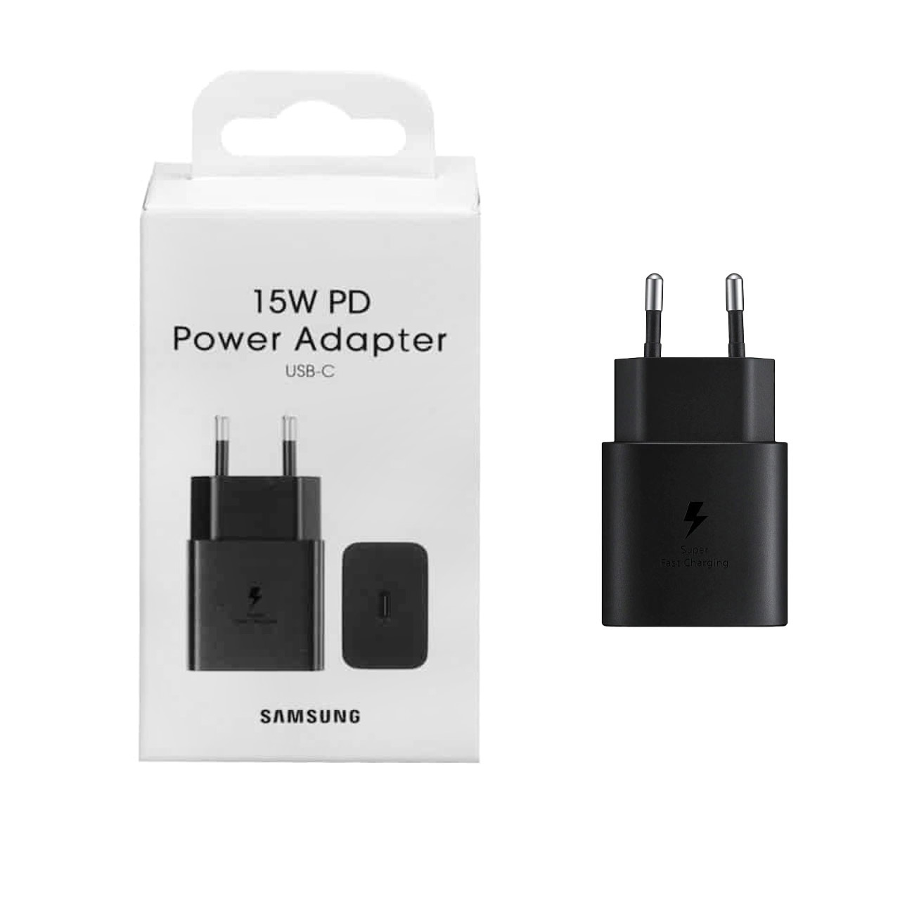 شارژر دو پین SAMSUNG 15W درجه یک مشکی DST ( شش ماهه شرکتی)