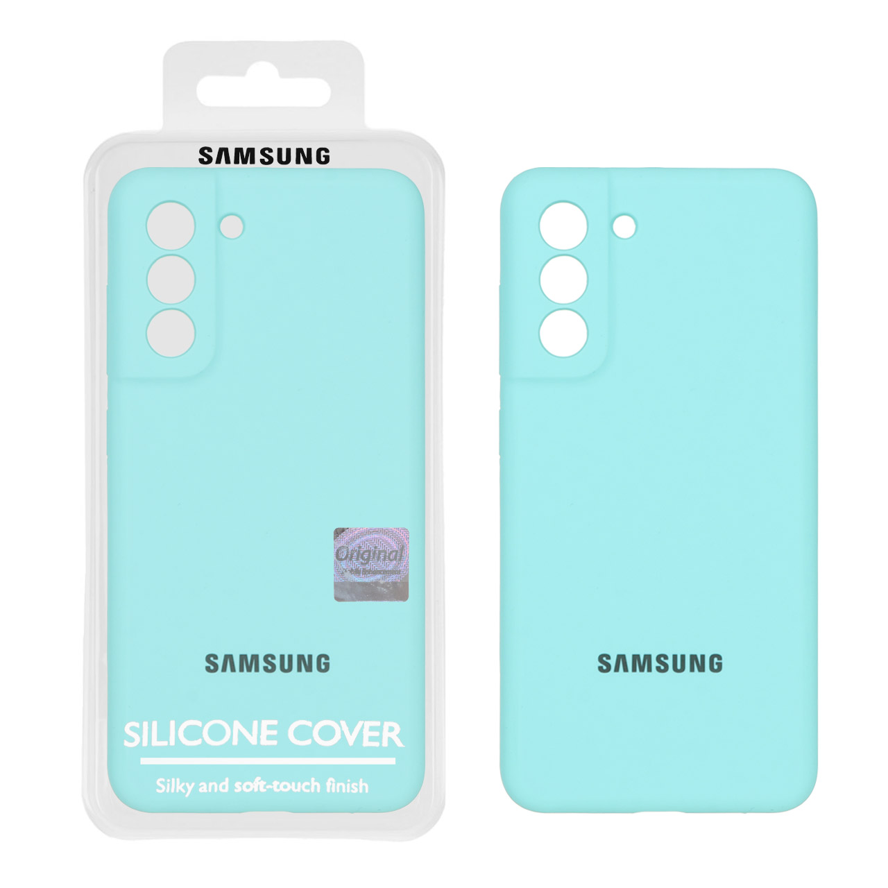 قاب سیلیکونی پاک کنی اورجینال Master Quality مدل Samsung Galaxy S21 FE - سبزآبی (پک دار)